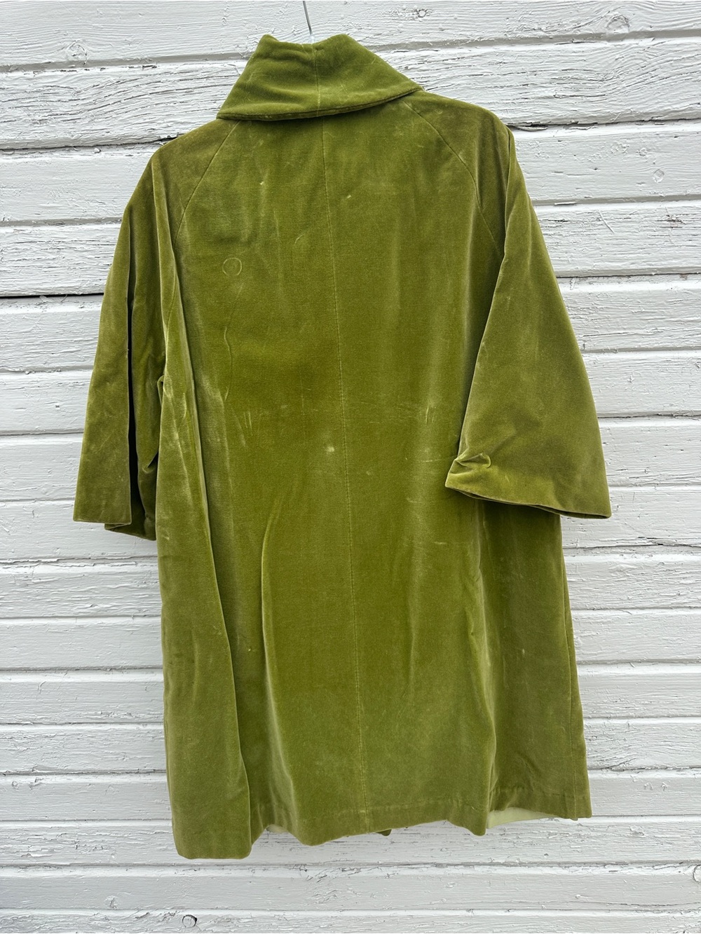 Vintage Sport Ease Fashions Olive Green Velvet Women's Cape Coat - Picture 5 of 5